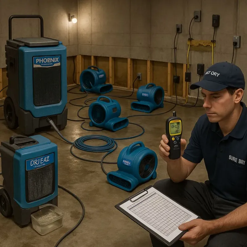 Structural Drying and Dehumidification process in Bridgeport, OH